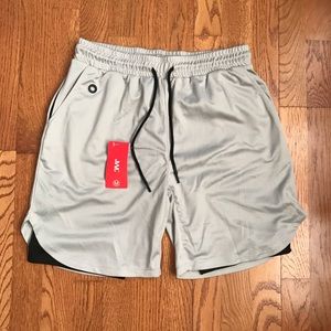 JWJ Mens 2 in 1 Running Shorts